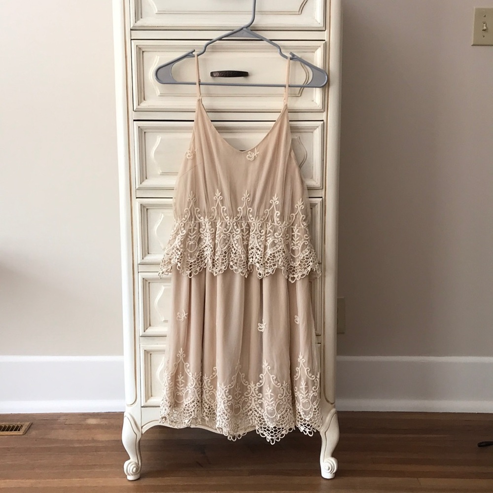 Umgee Cream Ruffle Dress